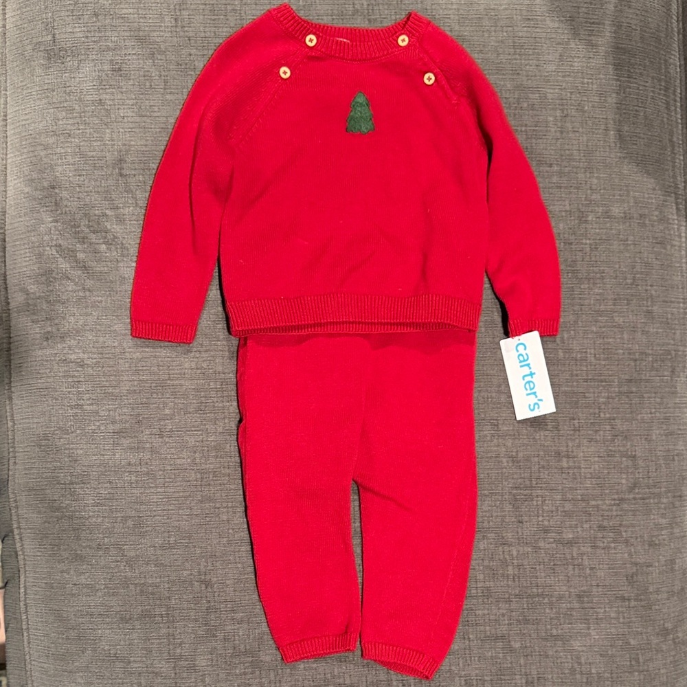 Brand New Carter's Festive Red Knit Set
